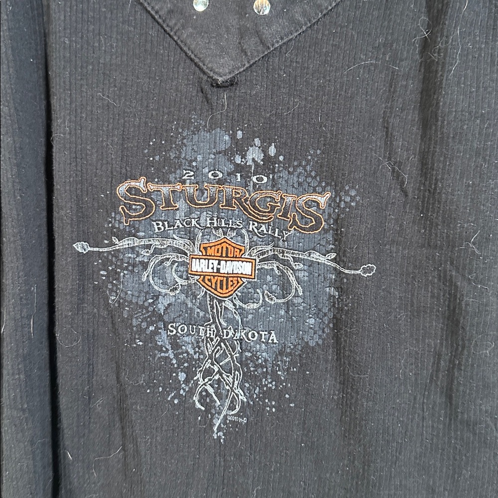 Harley-Davidson Black Tank with Silver Studs - Picture 2 of 6